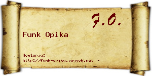 Funk Opika névjegykártya
